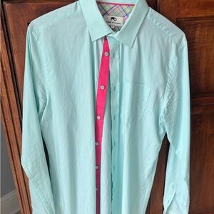 Moods of Norway Mint and Fuchsia Button Down Shirt
